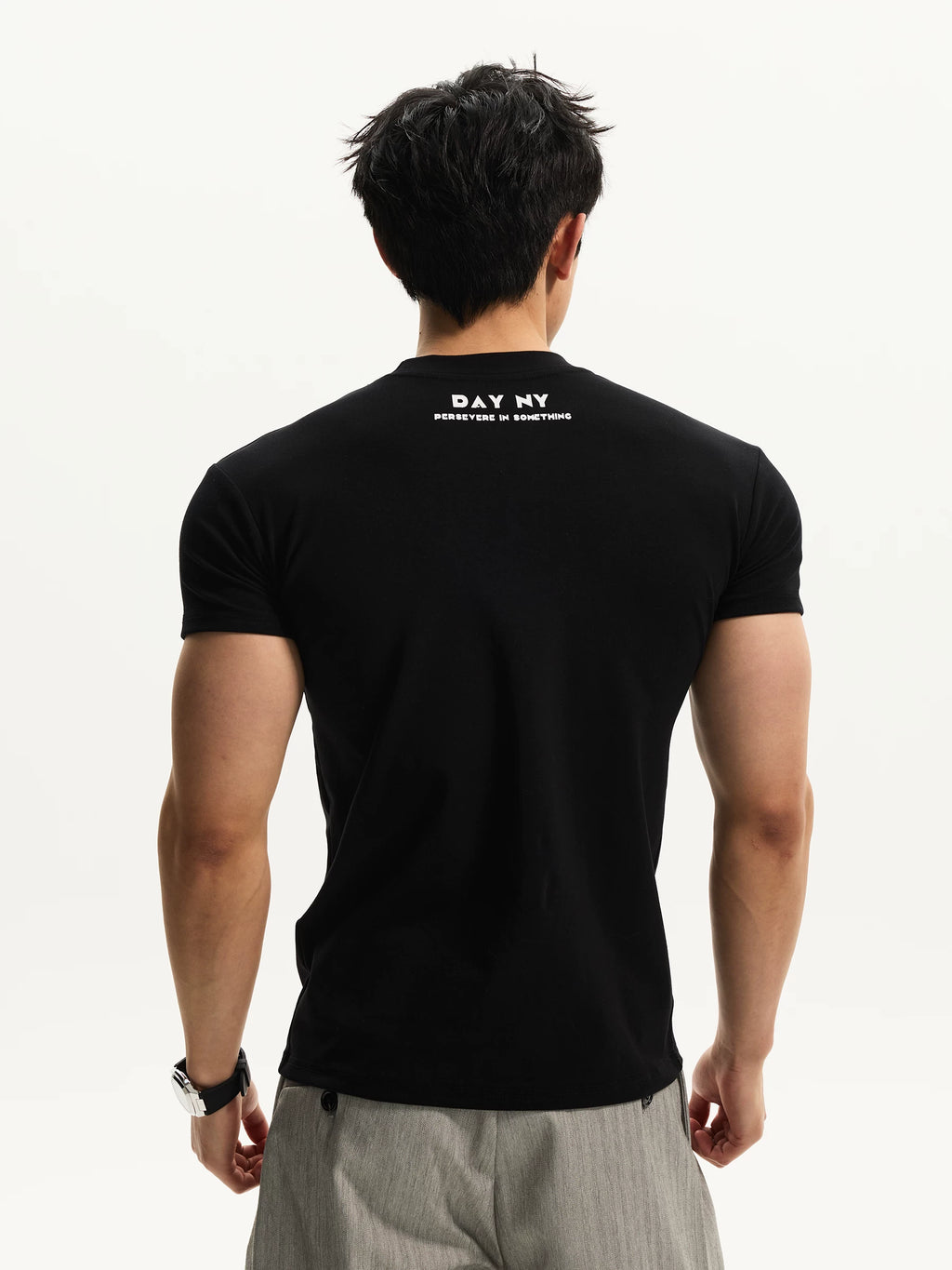DAY NY Simple Casual High Elastic Front Shoulder Tee