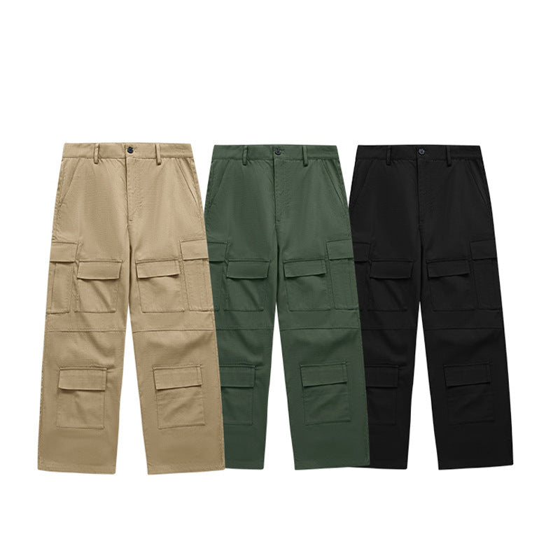 Inflation American Street Wide Leg Pants Casual Pocket Pants