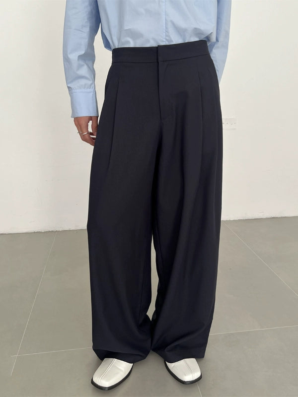 COLN Loose Straight Multi-pleated Casual Trousers