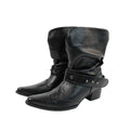 Mooreyu Pleated Leather Booties