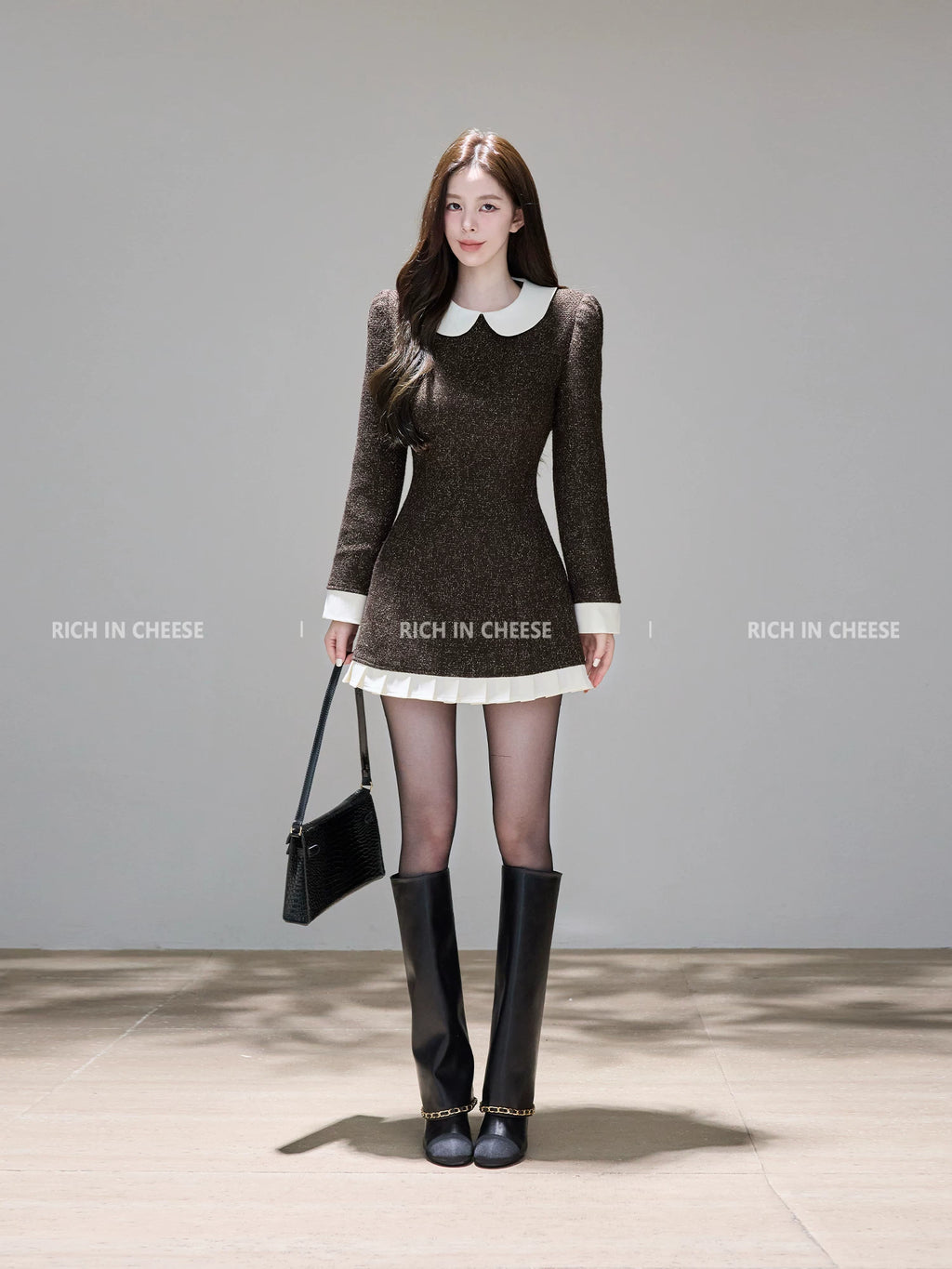 RICH IN CHEESE Waist A Word Dress