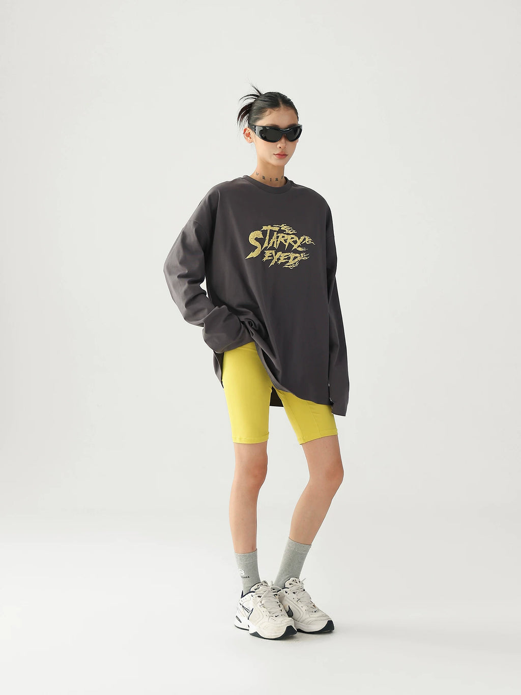 AceStudios Loose Foam Three-dimensional Letter Print Long Sleeve