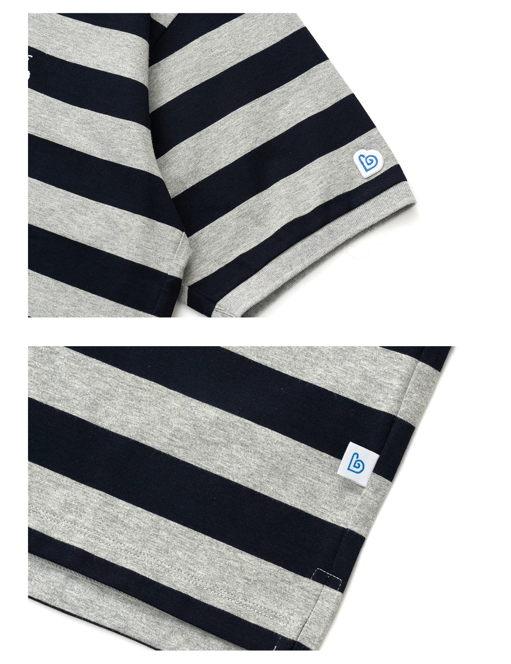 BENT IDEA Wide Stripe Embroidered Polo Shirt Tee