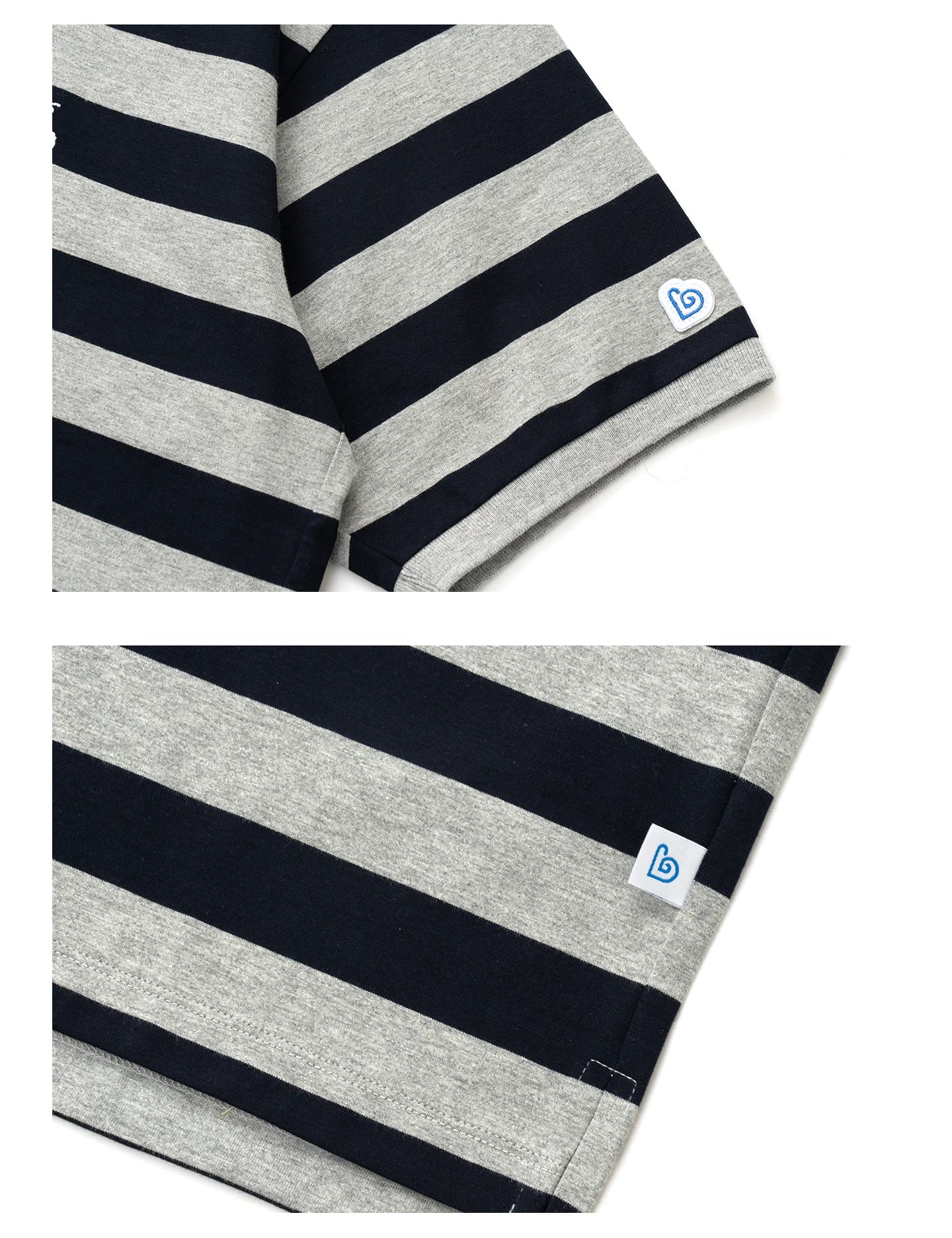 BENT IDEA Wide Stripe Embroidered Polo Shirt Tee
