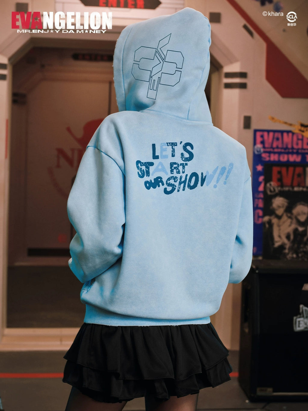 MEDM Character Line Draft Casual Hooded Sweater Jacket
