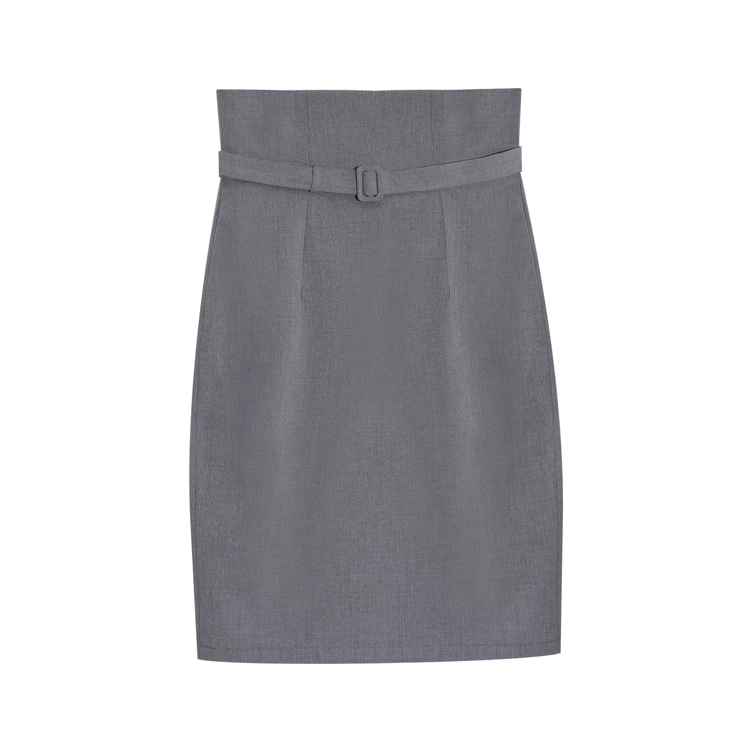 LLROGE Neck Satin Shirt High Waist Skirt Set