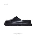 SHENLV STUDIO Leather Big Head Half Drag Casual Birkenstocks