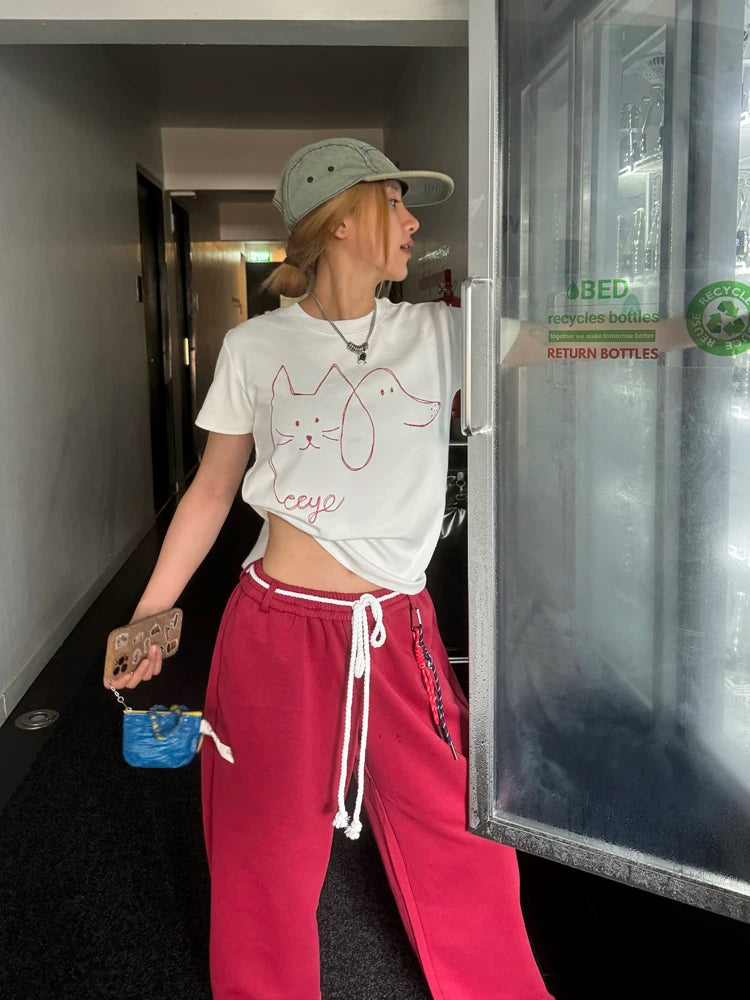 CCYE Stick Figure Front Shoulder Casual Tee