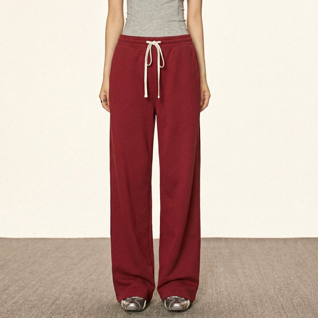 Cherry Melody American Retro Straight Drawstring Casual Sweatpants