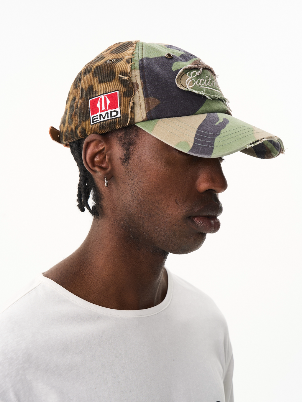 BLINDNOPLAN Camouflage Leopard Print Burr Stitching Cap