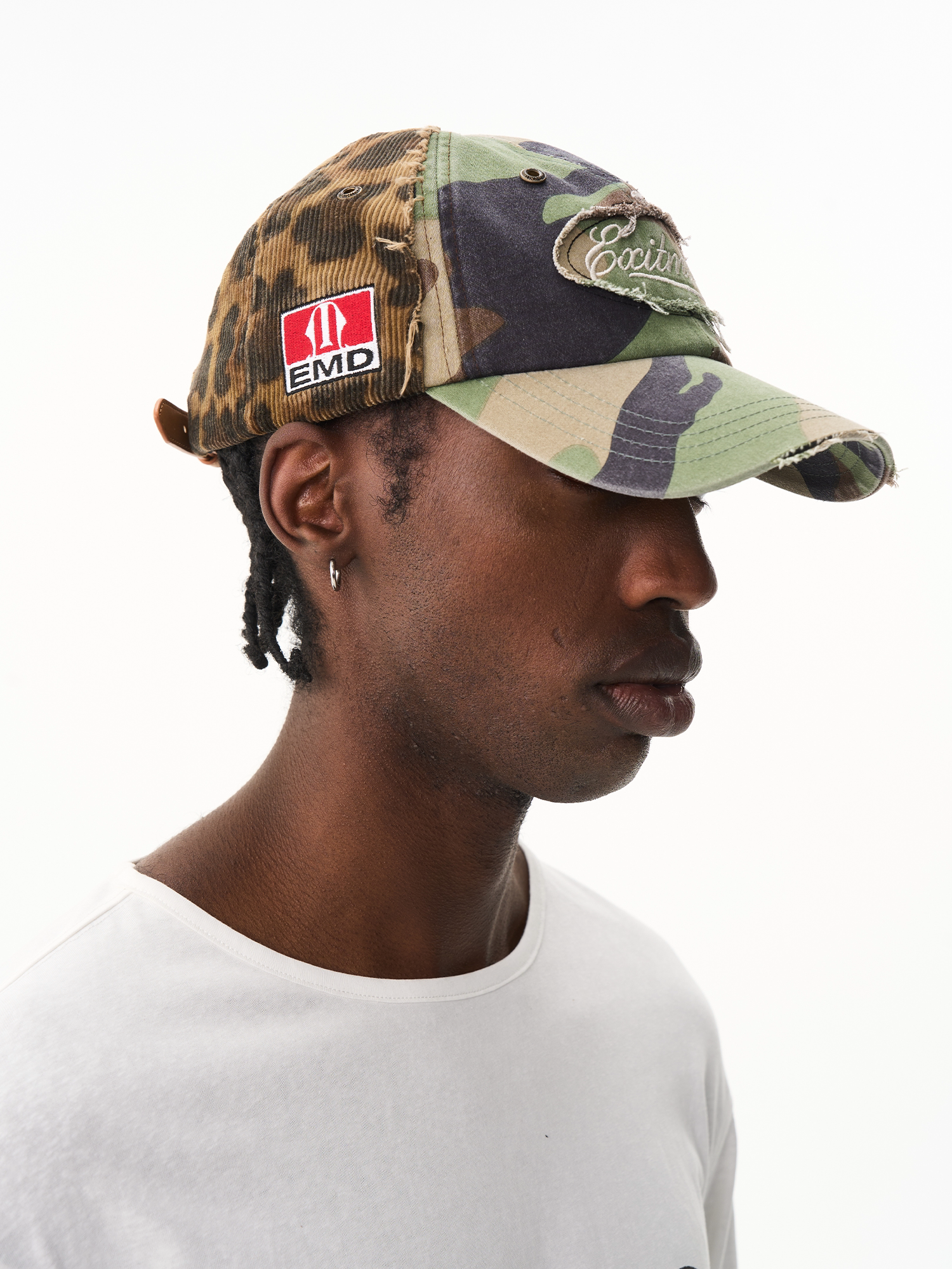 BLINDNOPLAN Camouflage Leopard Print Burr Stitching Cap