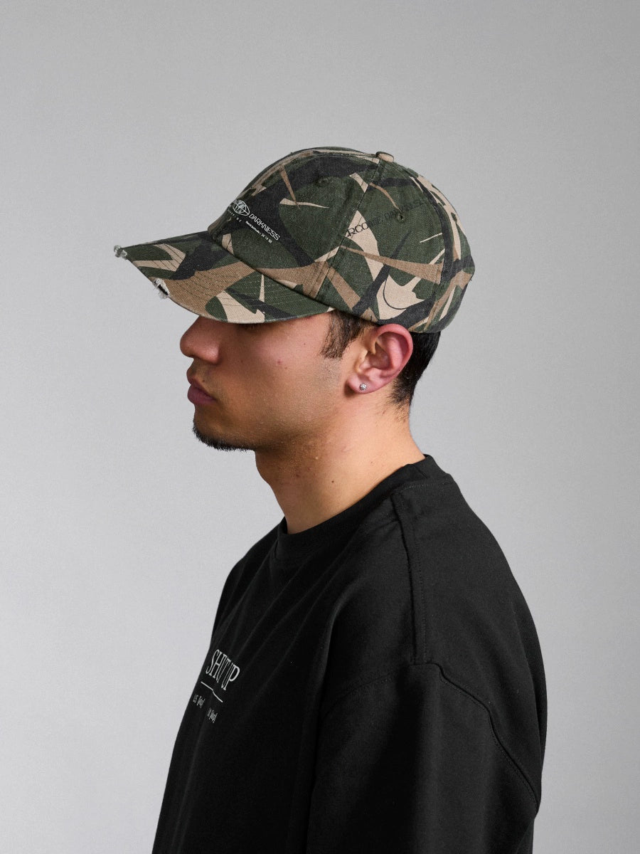 OD Camouflage Retro Wrecked Burr Brim Cap