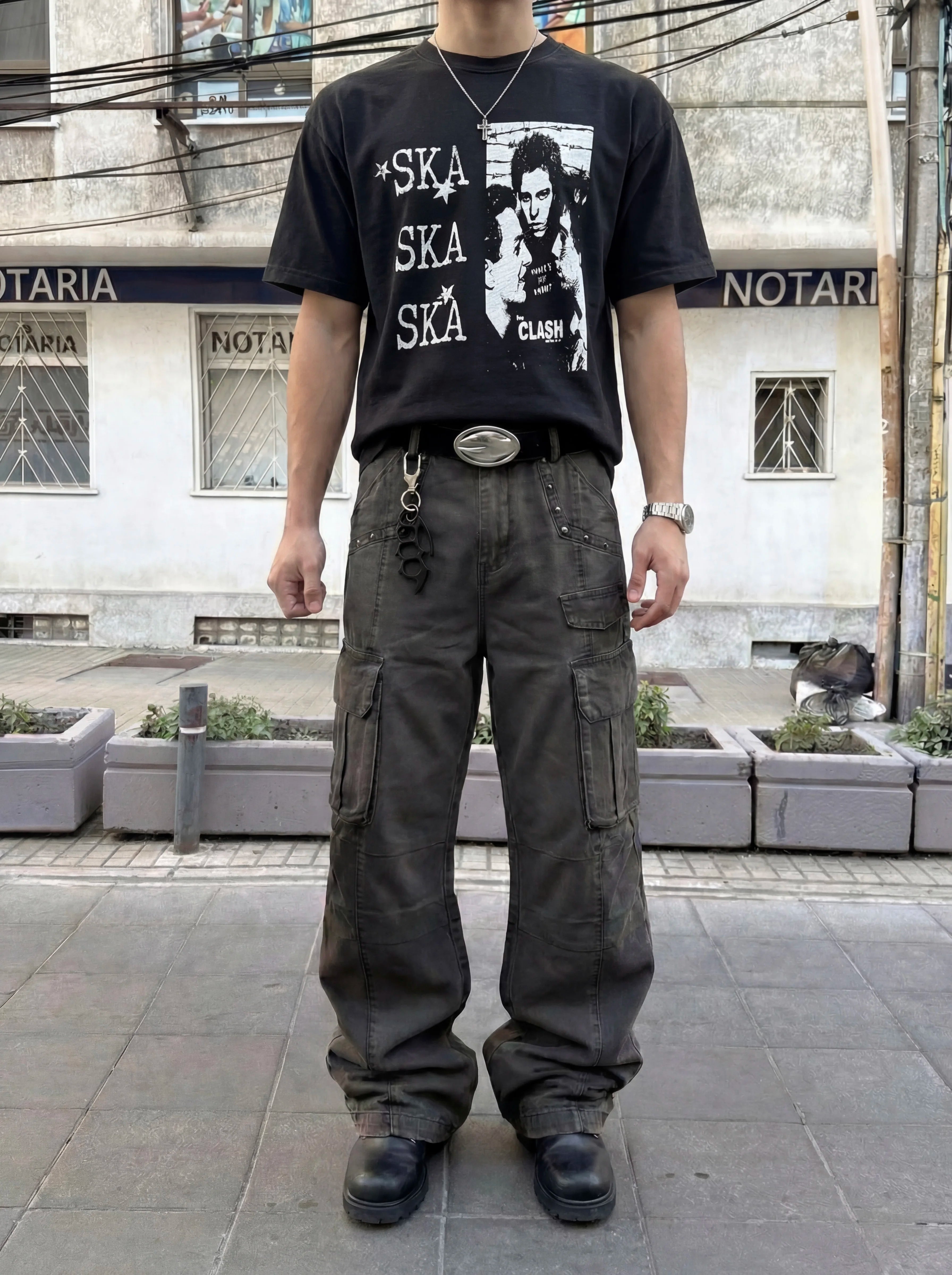 EME Vintage Multi-Pocket Loose Overalls