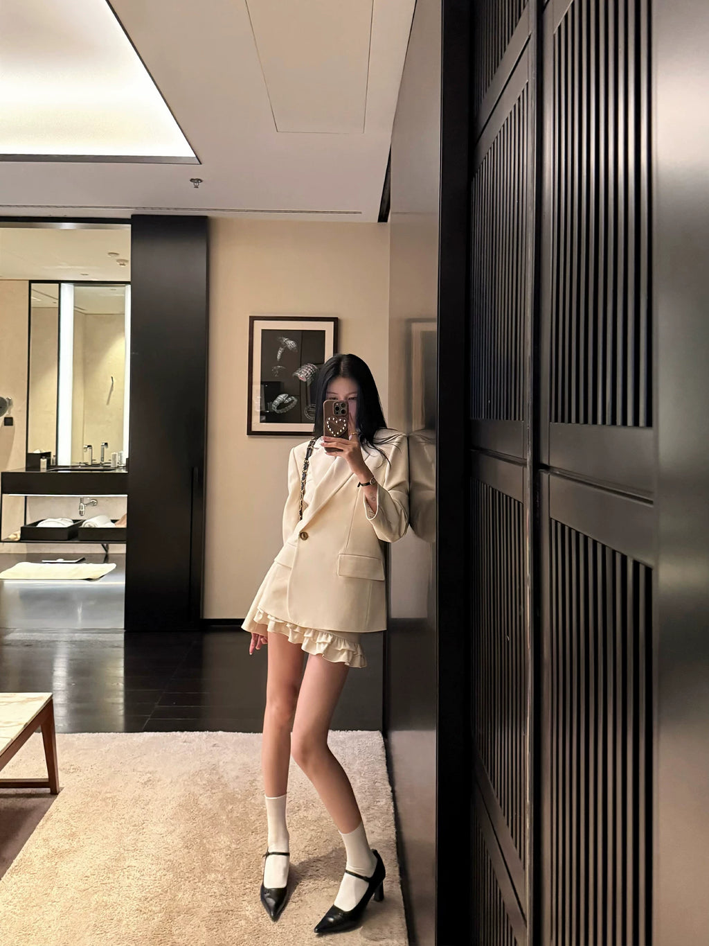 YOUNG KYLIN Temperament Blazer Short Skirt Suit