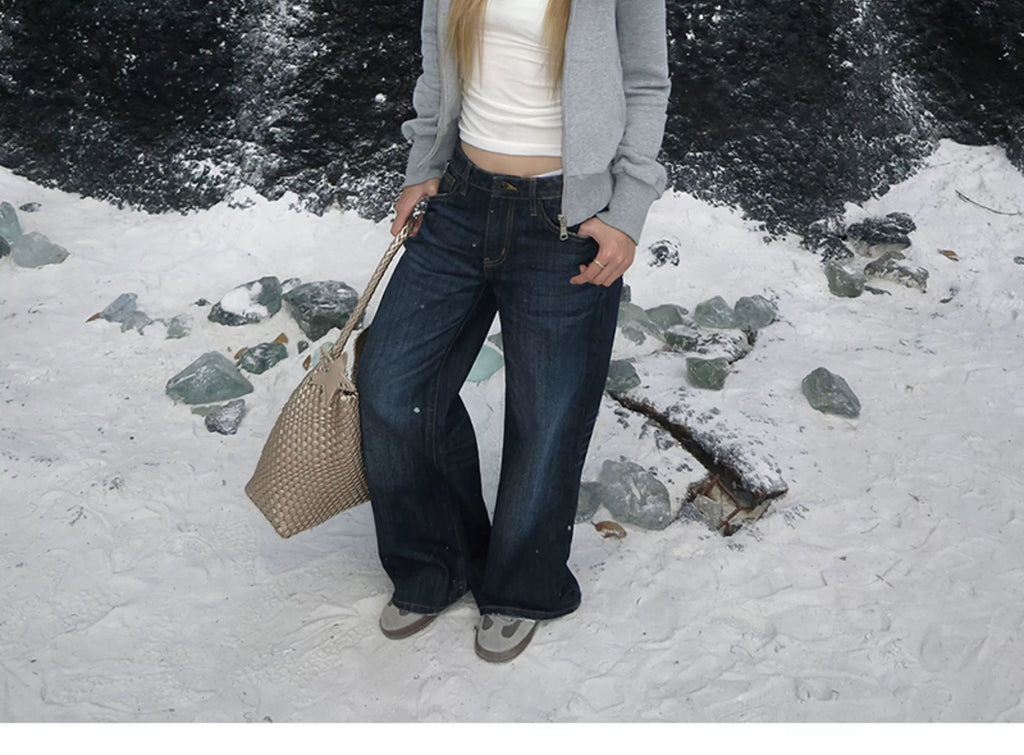 Audwyn Vintage Low Waist Skinny Washed Jeans