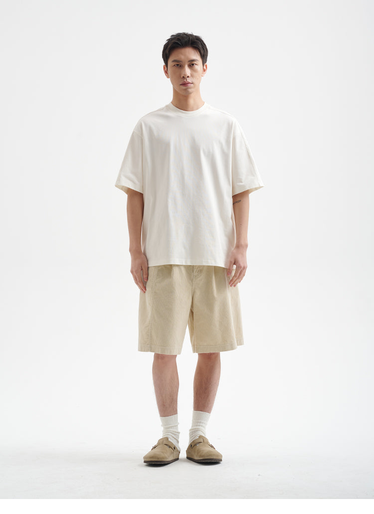 BUTTBILL 25SS Japanese retro 11-pit non-elastic corduroy Shorts