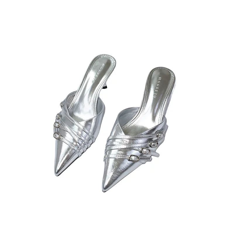 Mooreyu Pointed Belt Buckle Head Stilettos