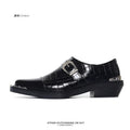 SHENLV STUDIO High-heeled Metal Buckle One-pedal Leather Shoes
