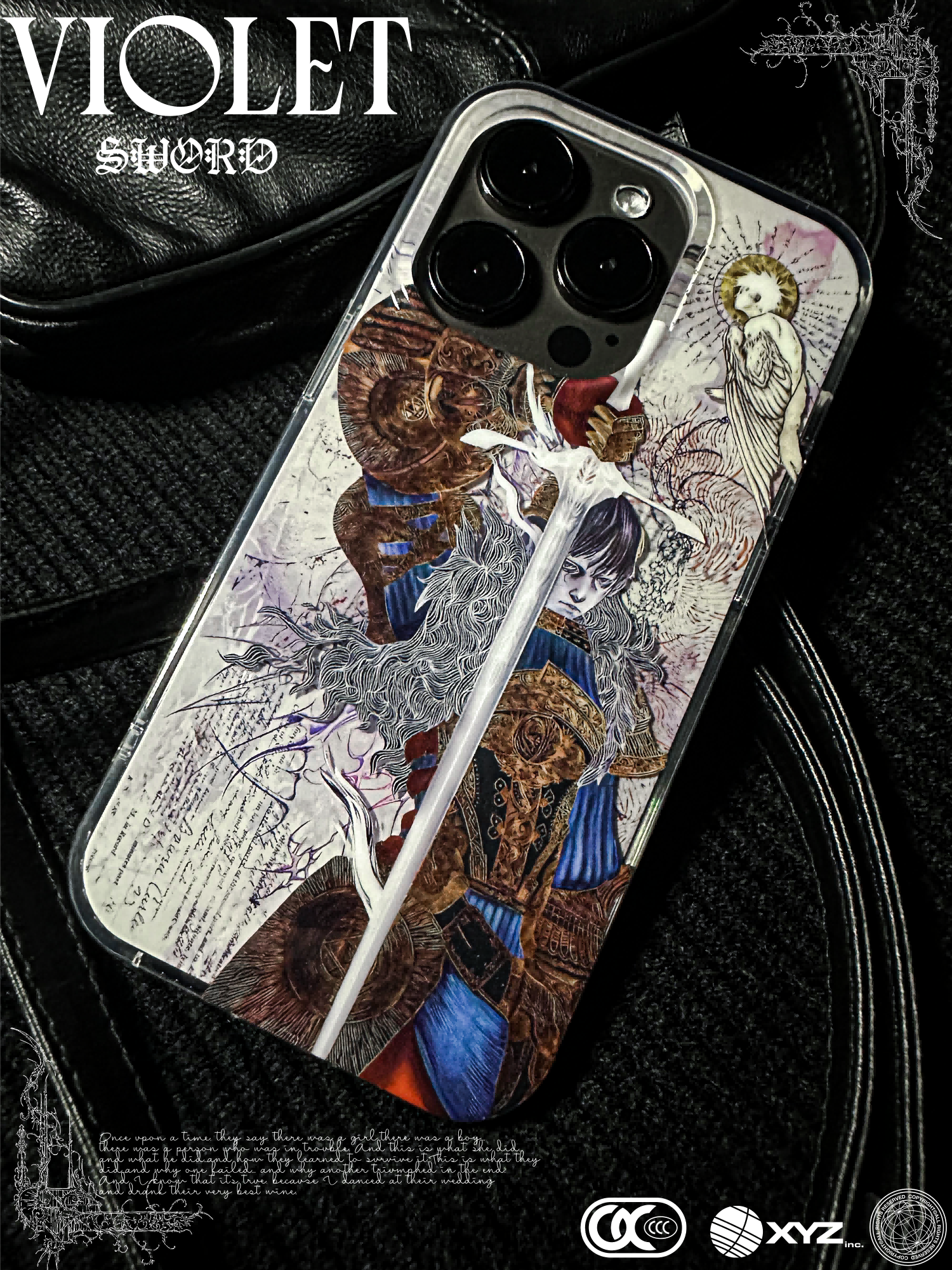 Violet "SWORD" IMD double-layer printing splicing iPhone Case
