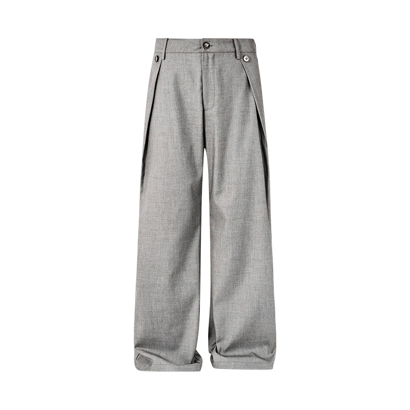 KREATE Flanged Casual Loose A-shaped Trousers