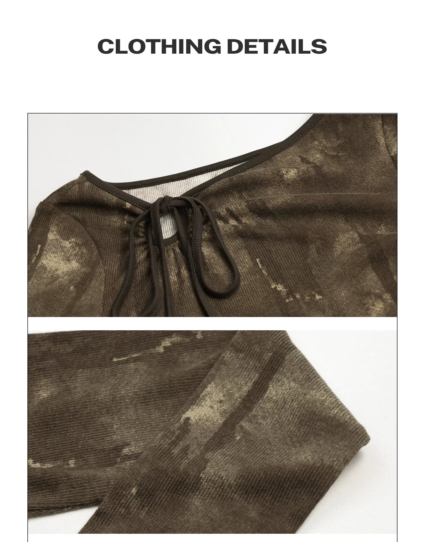 Girlyhalo Vintage Smudge Shoulder Strap Long Sleeve