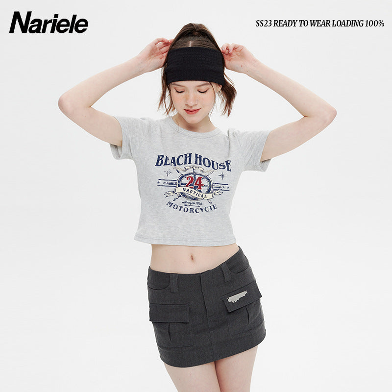 Nariele Waffle Retro Babes Crew Neck Tee