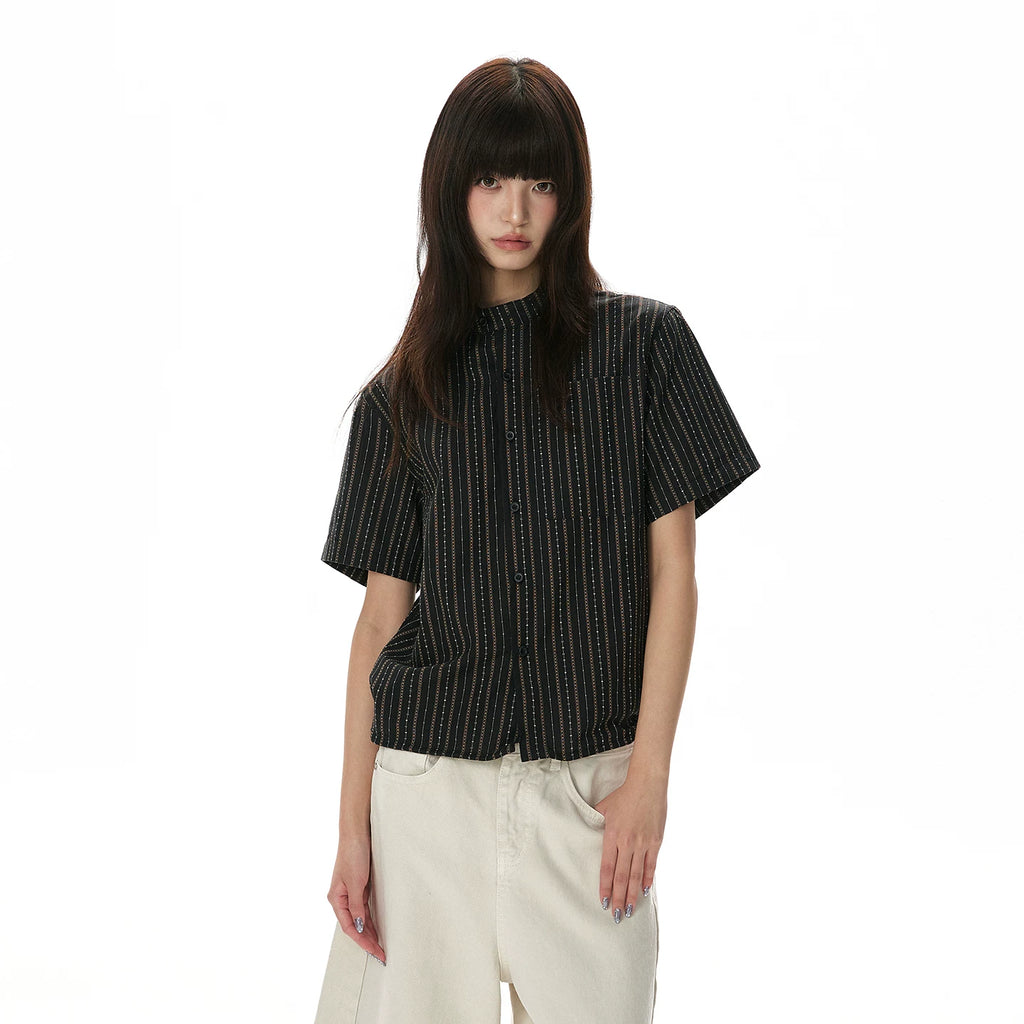 A PUEE Vintage Striped Loose Casual Tee