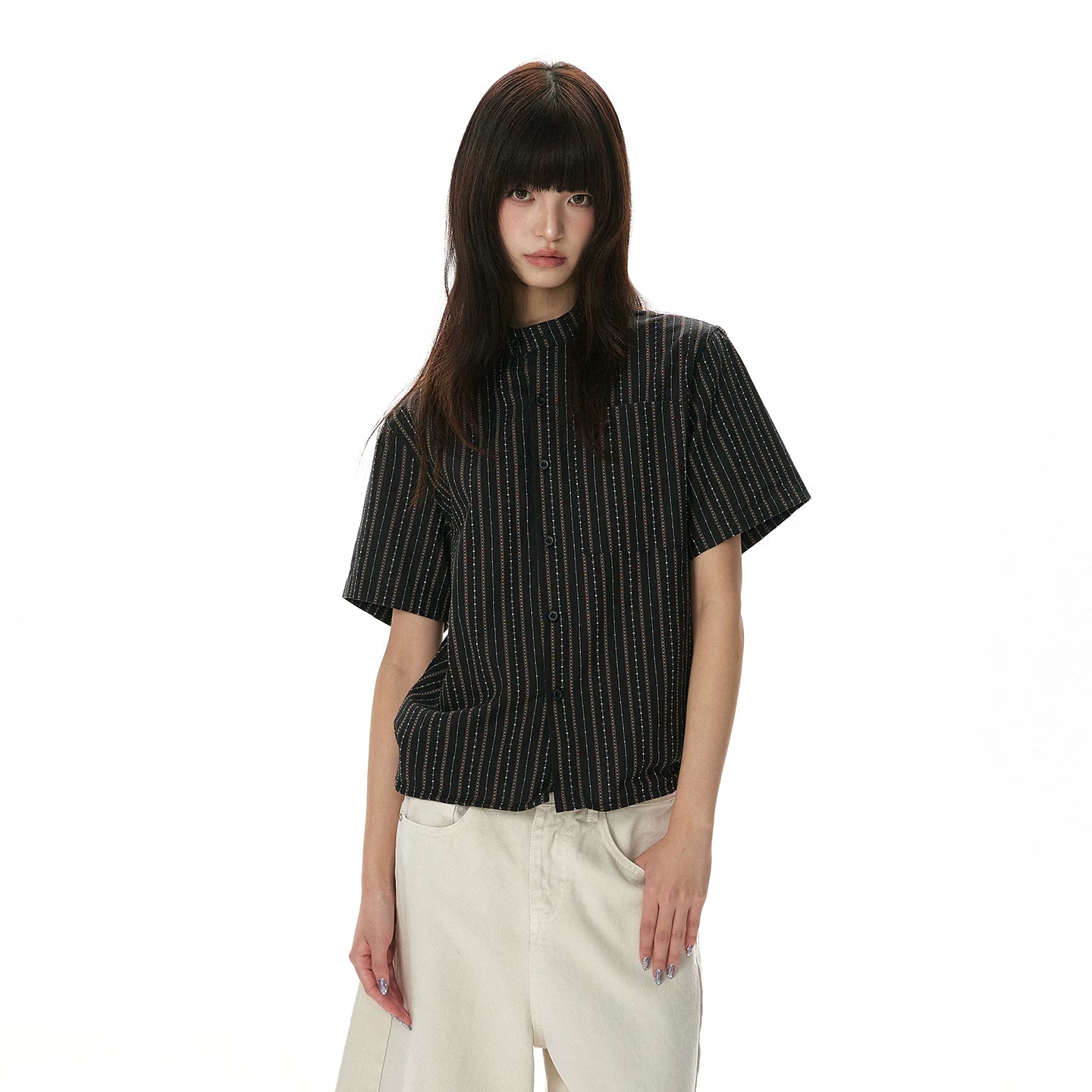 A PUEE Vintage Striped Loose Casual Tee
