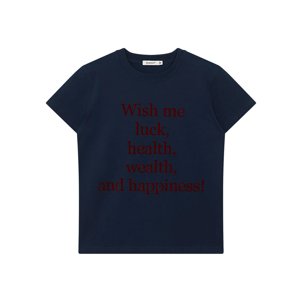 FUNKYFUN Make A Wish Slogan Printed Versatile Tee