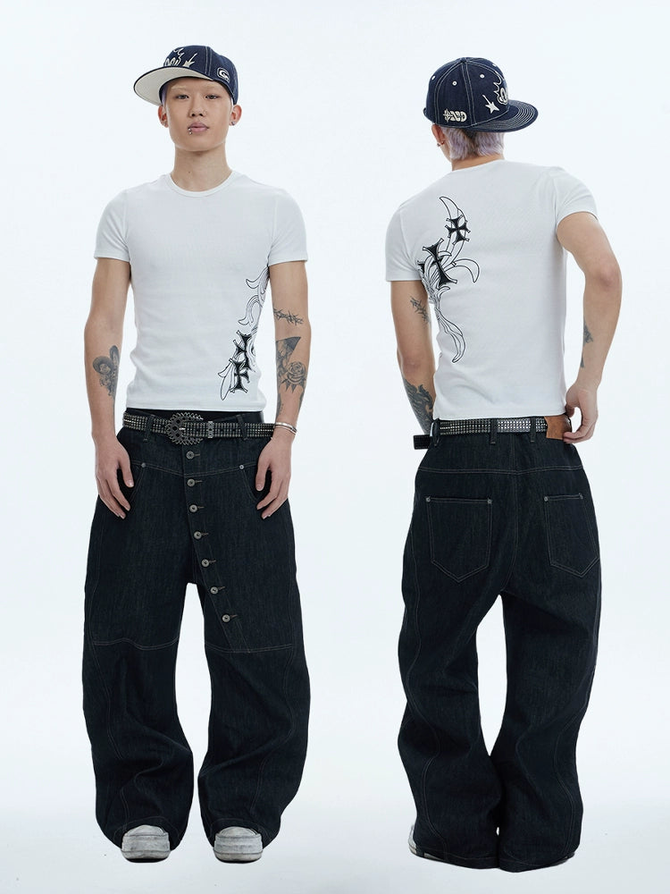DND4DES Silhouette Denim Raw Cow Scimitar Jeans