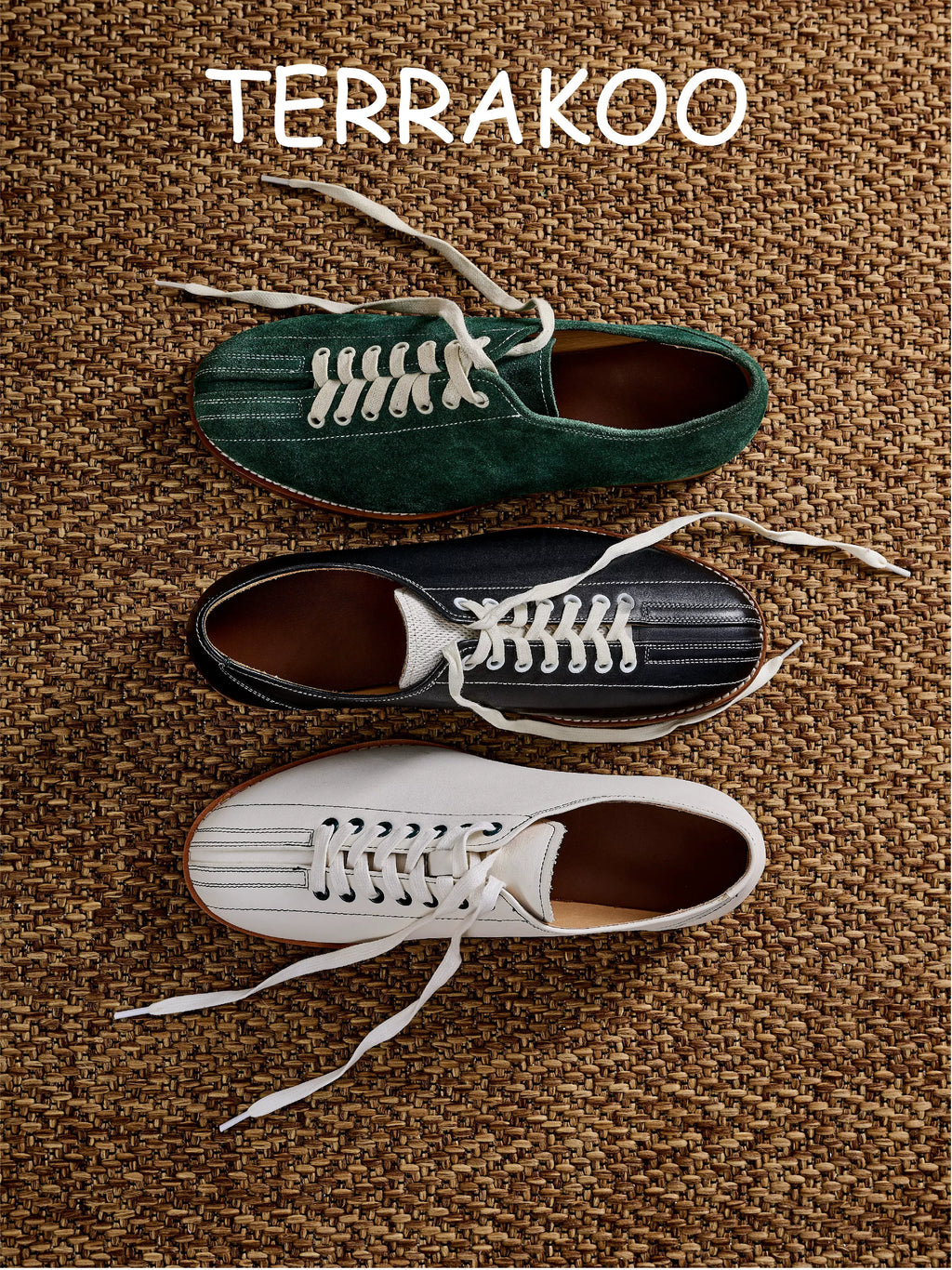 TERRAKOO Retro Sports Leather Platform Height-enhancing Bowling Shoes
