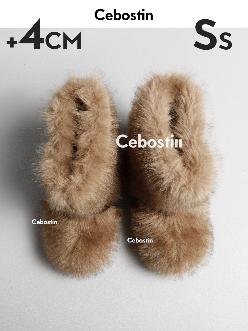 Cebostin Heightening Imitation Mink Hair Piled Boots