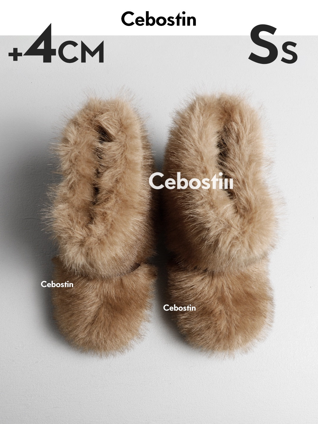 Cebostin Heightening Imitation Mink Hair Piled Boots