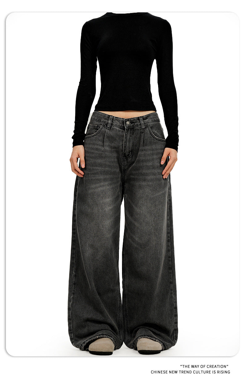 11KN Retro Old Polished White Velvet Straight Jeans