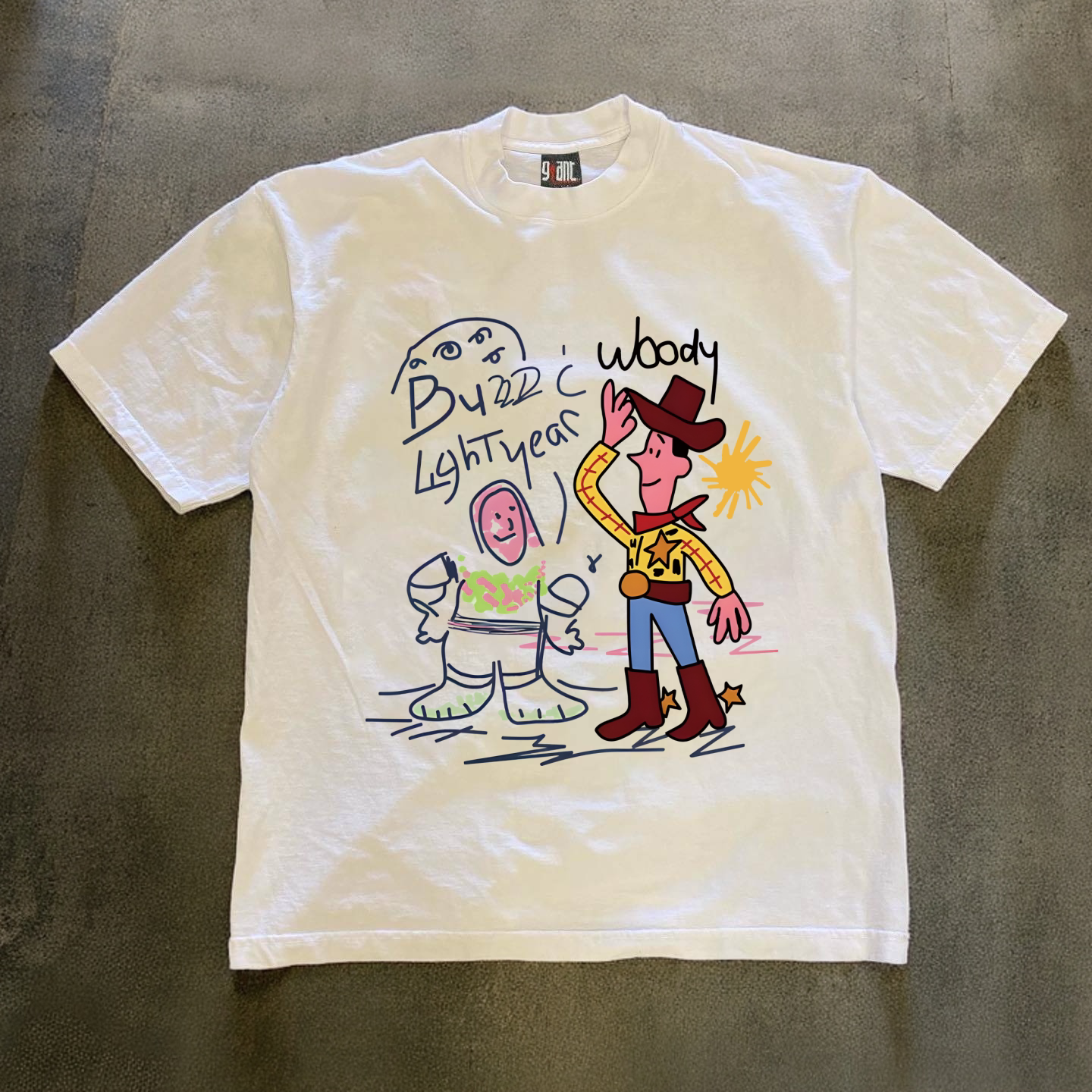UPUPXIA Graffiti Print Casual Tee