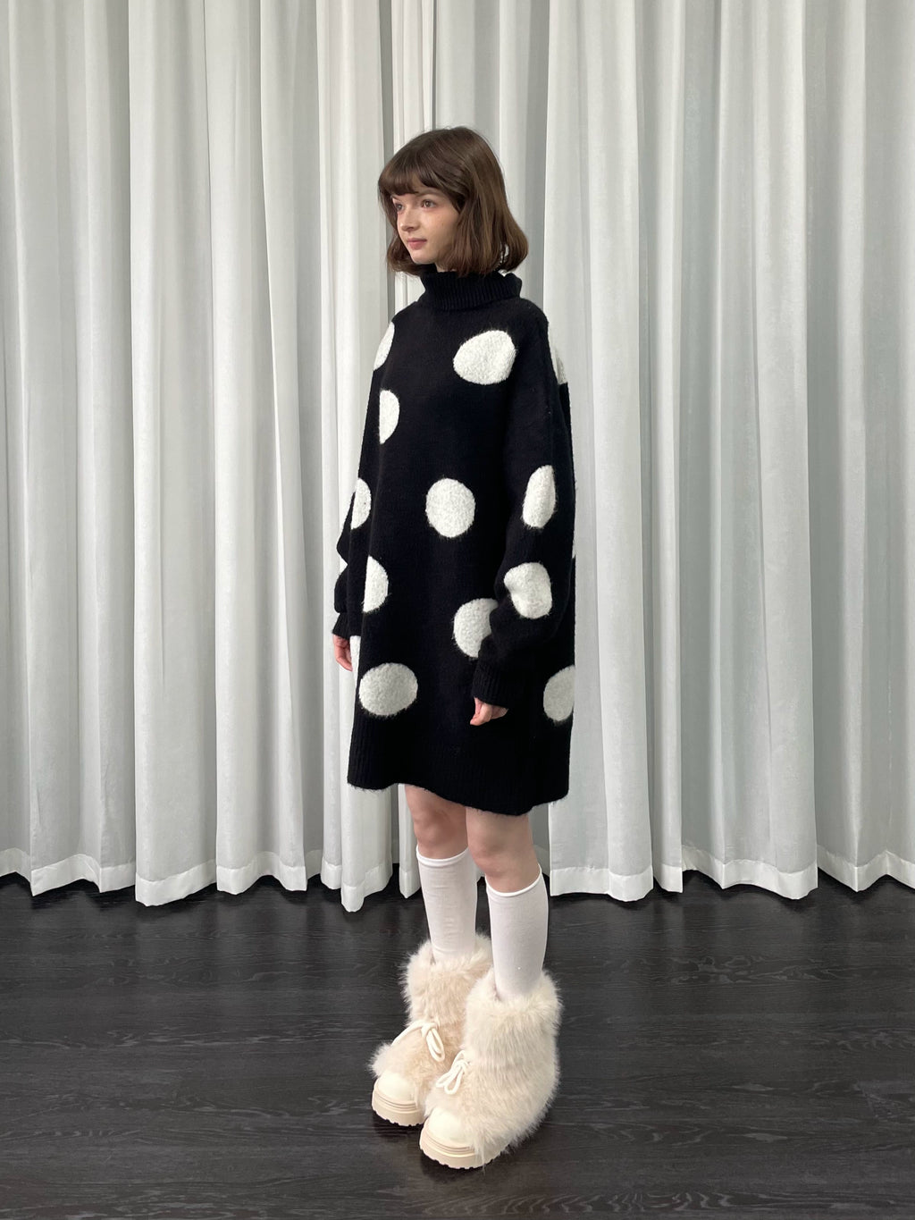 Loosesmell Polka Dot Long Sweater