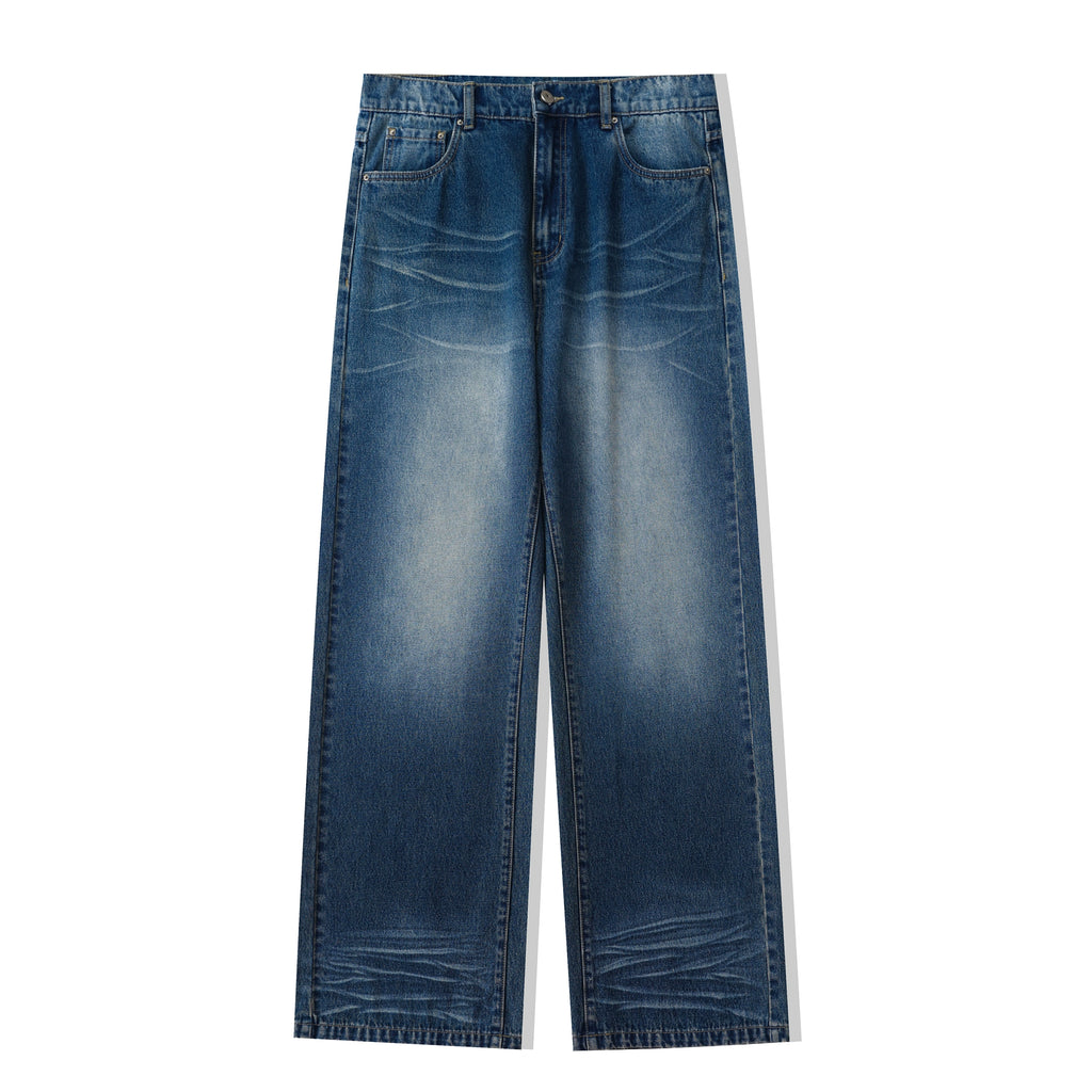 DIMC Washed Blue and White Striped Jeans