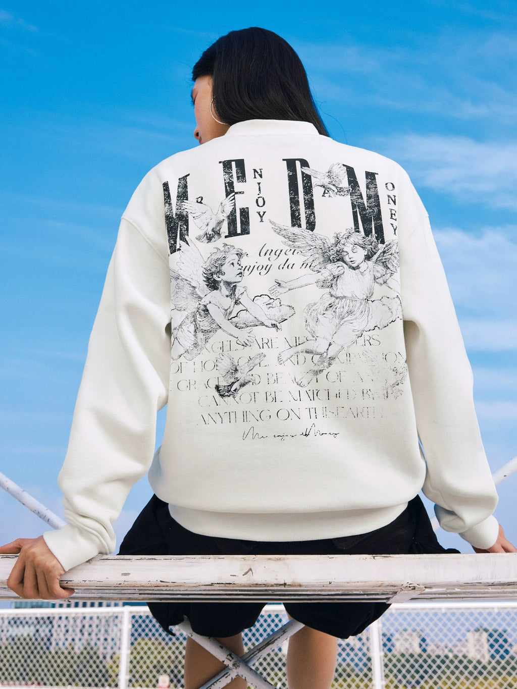 MEDM Angel Patch Crew Neck Sweater