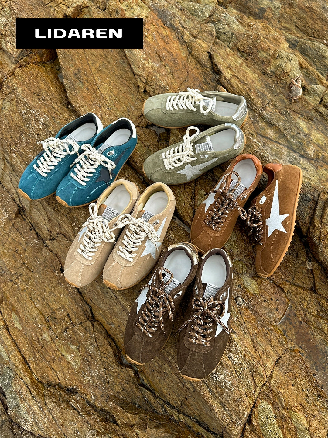 Lidaren Produced Leather Vintage Star Board Shoes