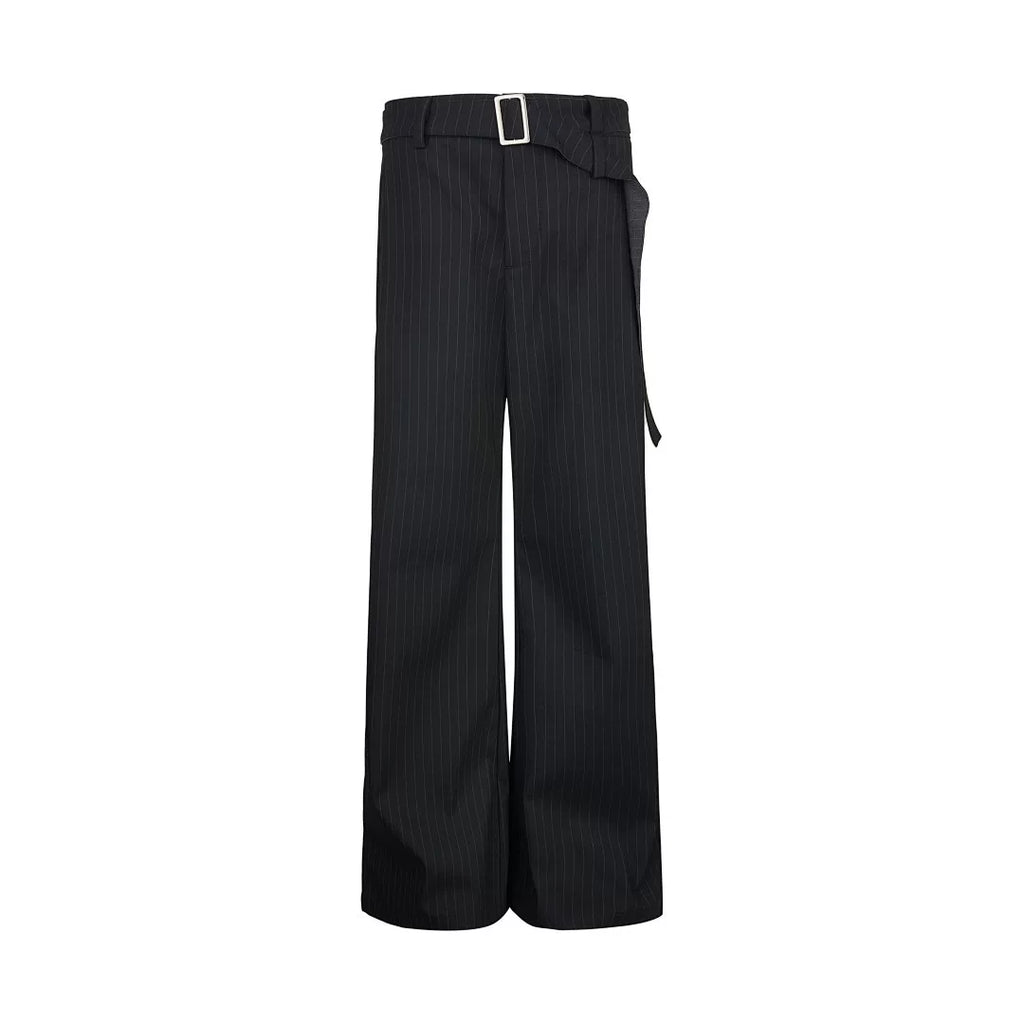 EME Striped Niche Loose Straight Thin Trousers