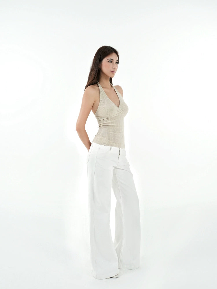 Jim Kennet Cross V-Neck Knitted Pit Strip Neck Sling