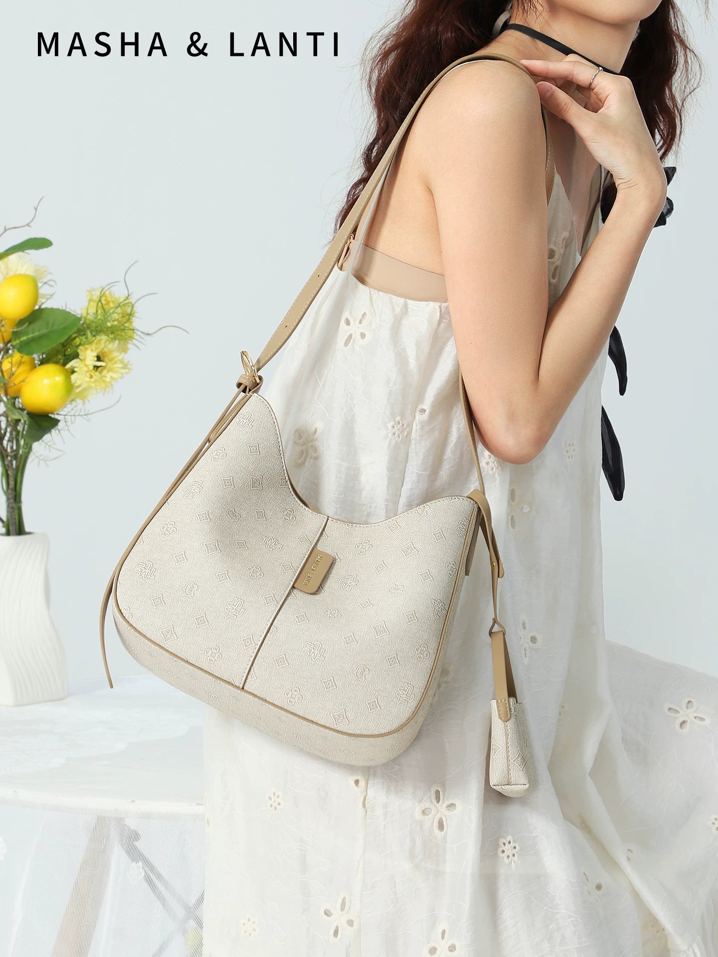 Masha Lanti Denim Large Capacity Underarm Bag
