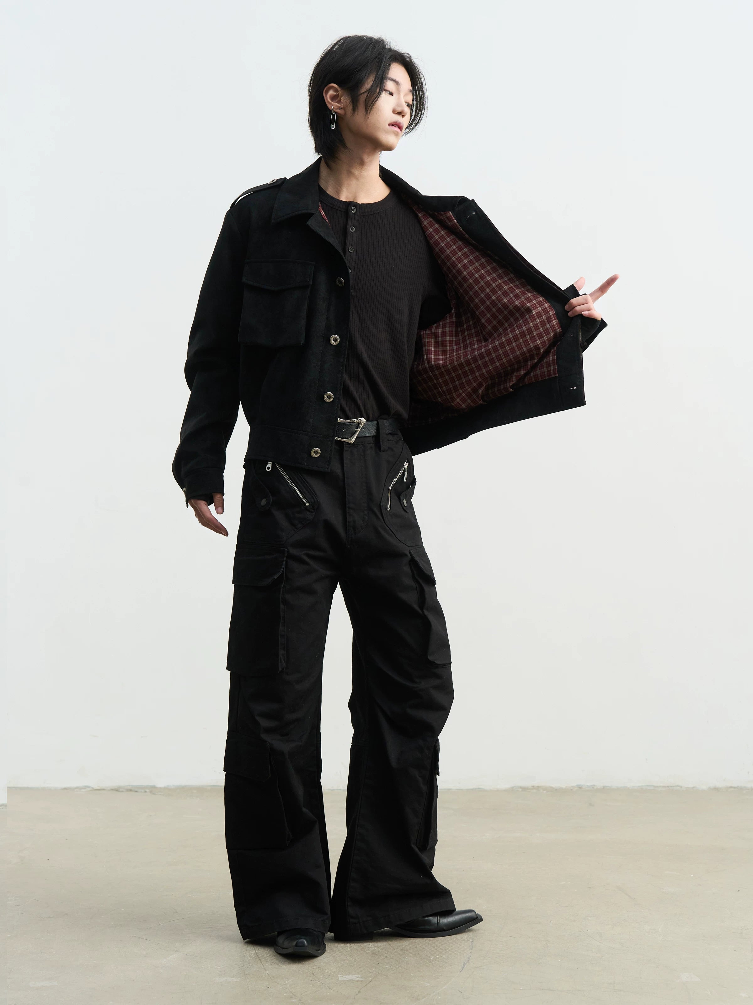 SOUTHFISH Loose Straight and High Casual Trousers
