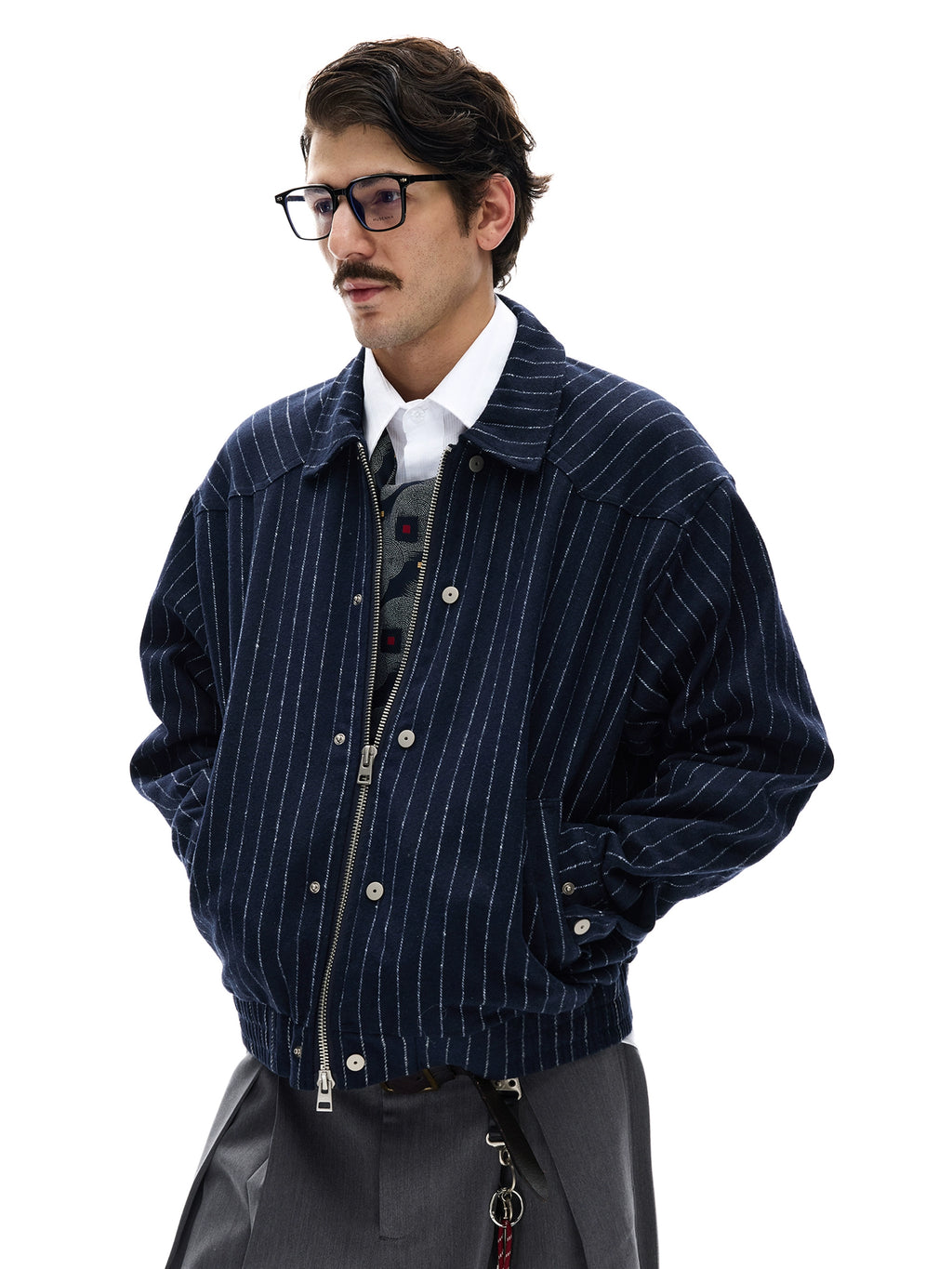 MADWITCH Vintage Simple Premium Striped Jacket