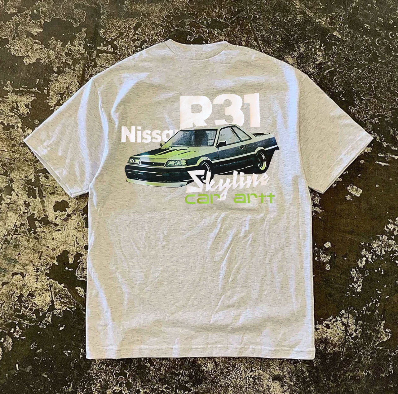 UPUPXIA Car Print Hip Hop Loose Tee