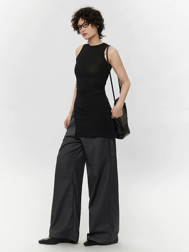 AIRHOOD Slim-fit Irregular Sleeveless Vest