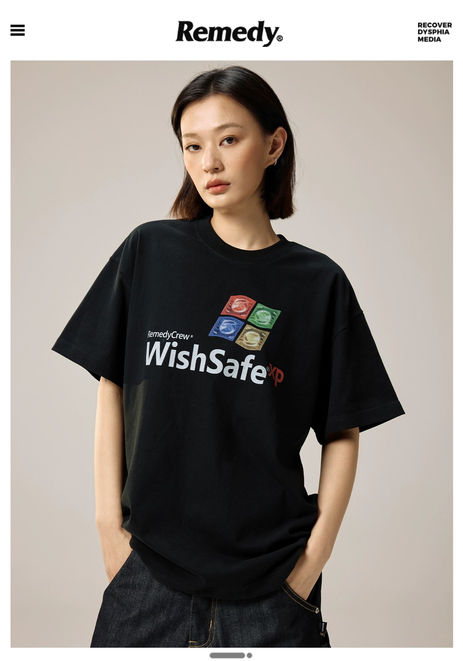 Remedy Loose Spoof Crew Neck Short Tee