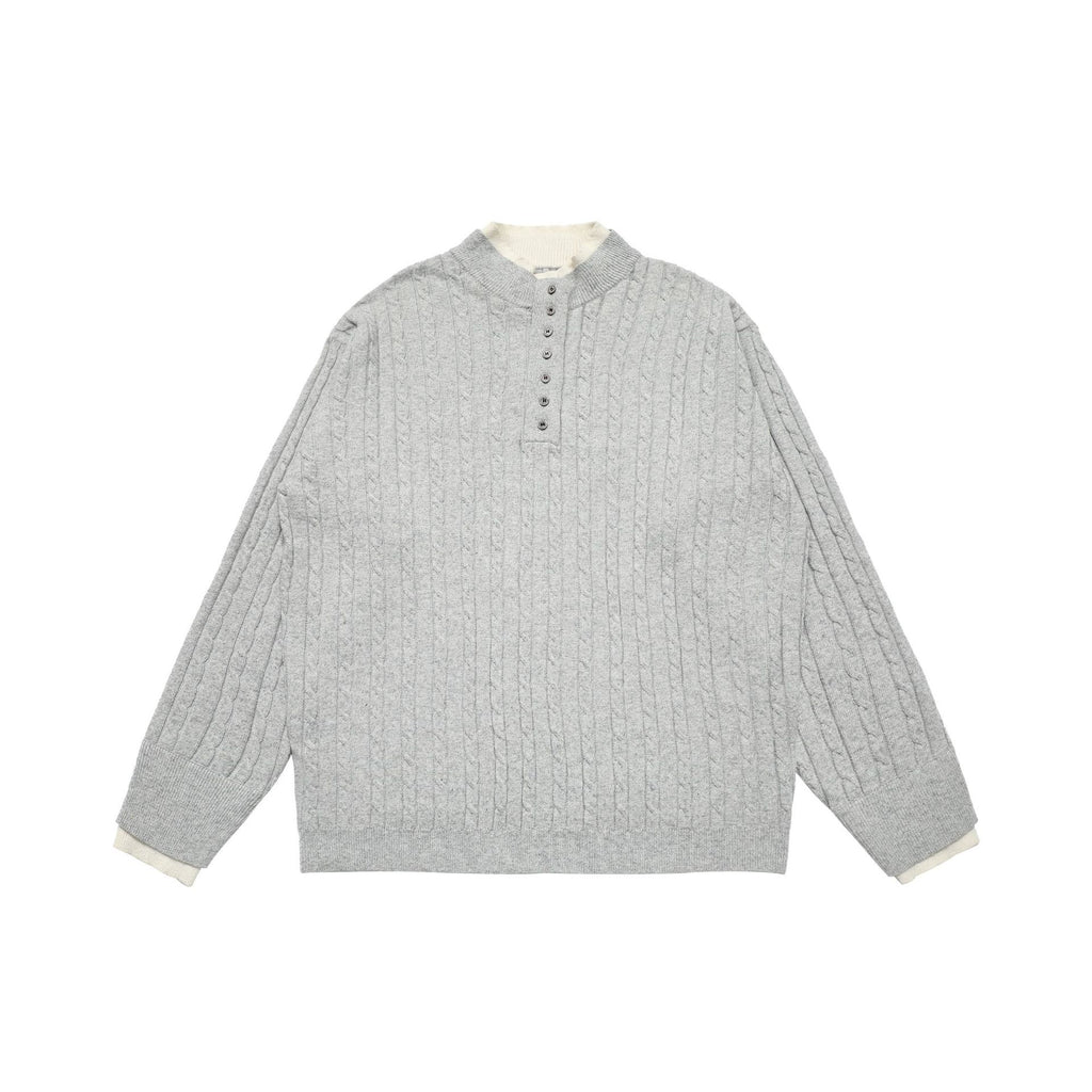 CHANYOOU Vintage Fake Two-piece Twist Knitted Sweater