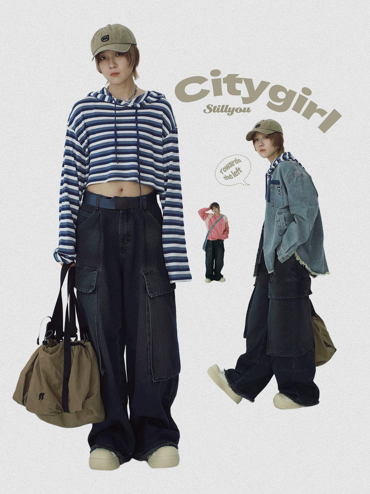 STILLYOU Vintage Tooling Cool Big Pocket Jeans