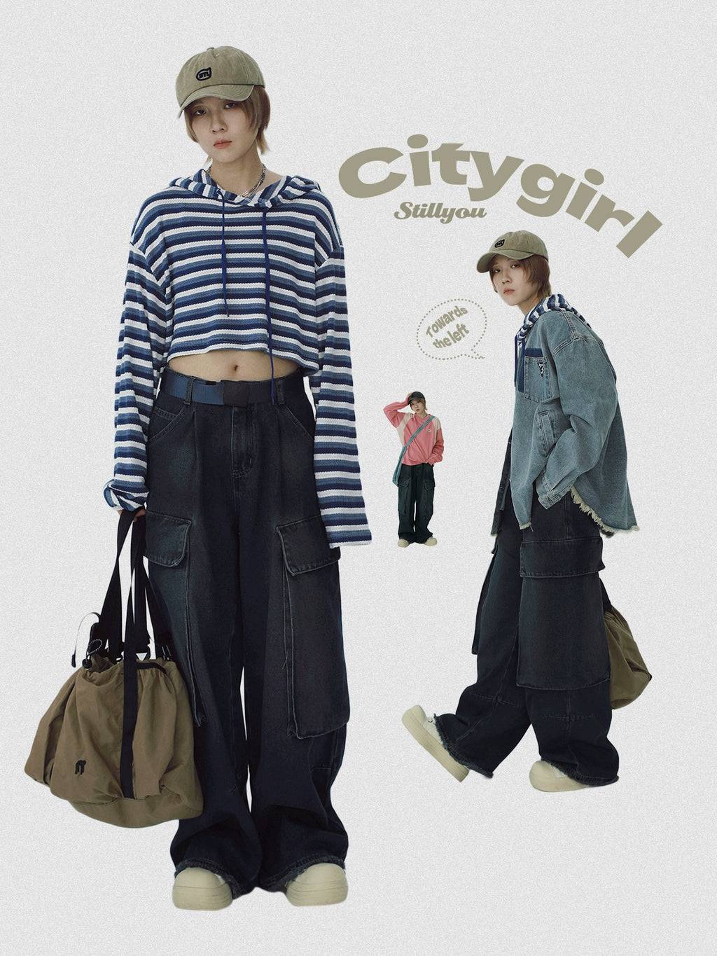 STILLYOU Vintage Tooling Cool Big Pocket Jeans